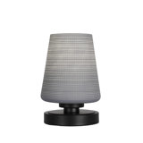 Aneka Accent Lamp Shown In Matte Black Finish With 6" Matrix Glass