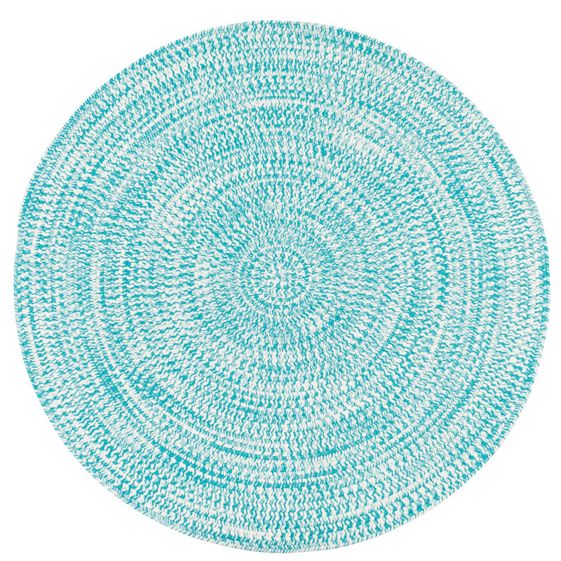 Tapis turquoise Longe, Rond 9 pi