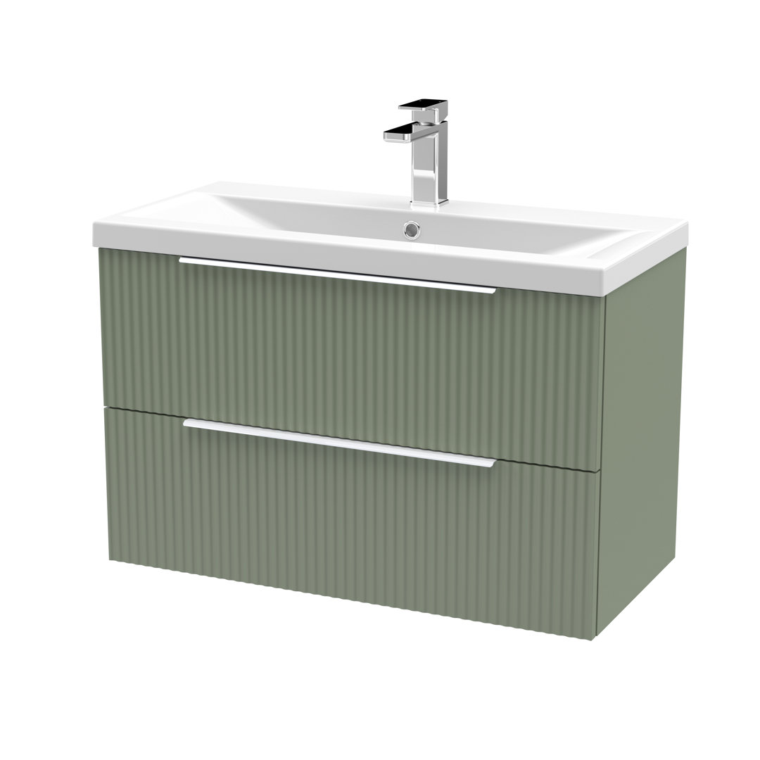 Fluted 810mm Wall Hung Single Vanity Unit