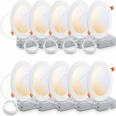 8" LED Canless Recessed Ultra Slim Downlights Round 18W 5CCT Tunable 0-10V Dimmable