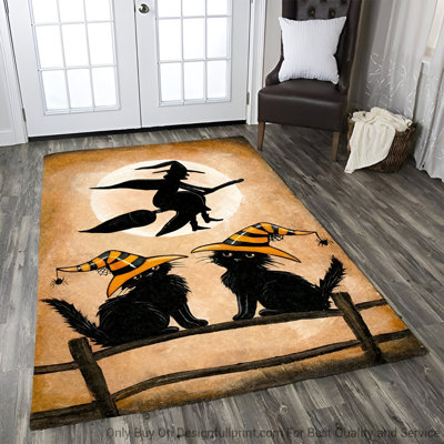 Tapis noir / jaune en polyester tissé à la main Kaidin