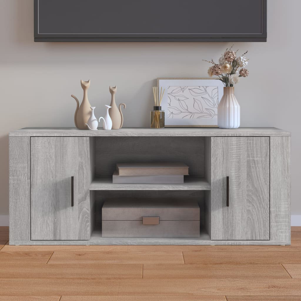 VIDAXL - TV Cabinet - 2 Doors - 2 Shelves - Grey Sonoma - Image 4
