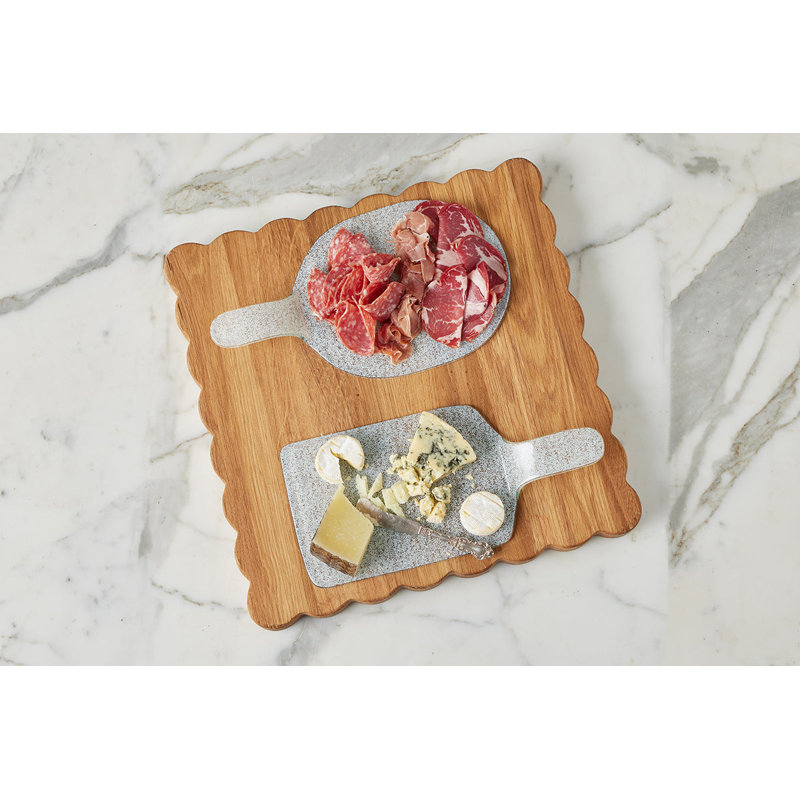Mini Glass Oval Cheese Tray, White