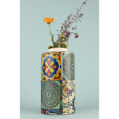 Hand-Painted Decorative Ceramic Pot, 5.3 in Diameter x 9.3 in Height | Elegant Design for Home Décor | Perfect for Indoor Plants | Unique Artistry & Durable Ceramic Body | Ideal for Gifts & Centerpieces