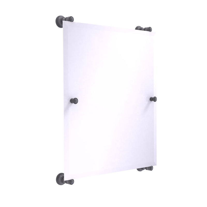 Miroir de meuble-lavabo biseauté sans cadre Freyja, Gris mat