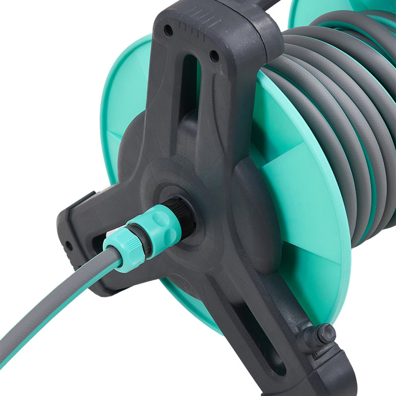 Portable Garden Watering Hose Reel Set, 34cm H x 15cm W x 40cm D