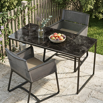 Plateau de table rectangulaire en pierre frittée noire | Convient à la transformation de comptoir
