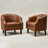 29 " Wide Tufted Faux Leather Small Barrel Bar Club Chair Set Of 2-2053043242