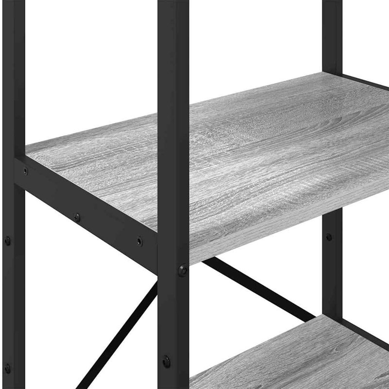 133.5 cm H x 56 cm W Steel Etagere Bookcase, Grey Sonoma