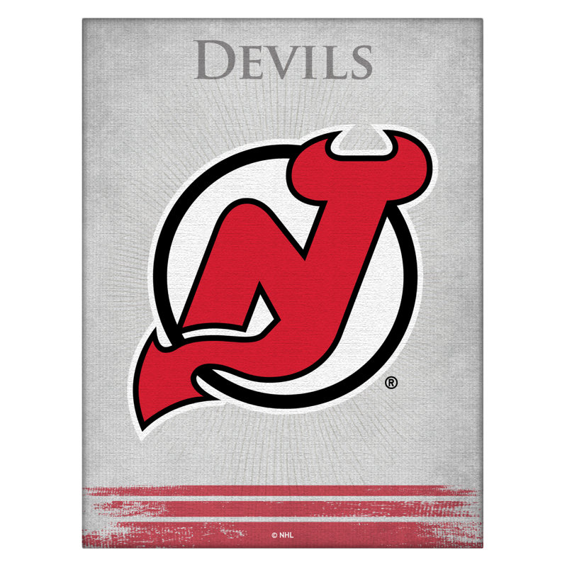 « NHL », impression sur toile, New Jersey Devils, H 15 cm x l 20 cm