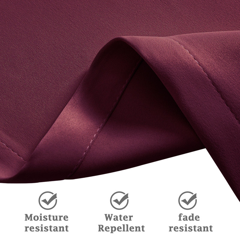 Outdoor Blackout Curtain Pair, 52 W x 108 D cm, Red Wine