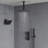 Dual Showerheads Digital Shower System, 12" Ceiling Mount Rainfall Shower Faucet with Handheld Shower-89015407