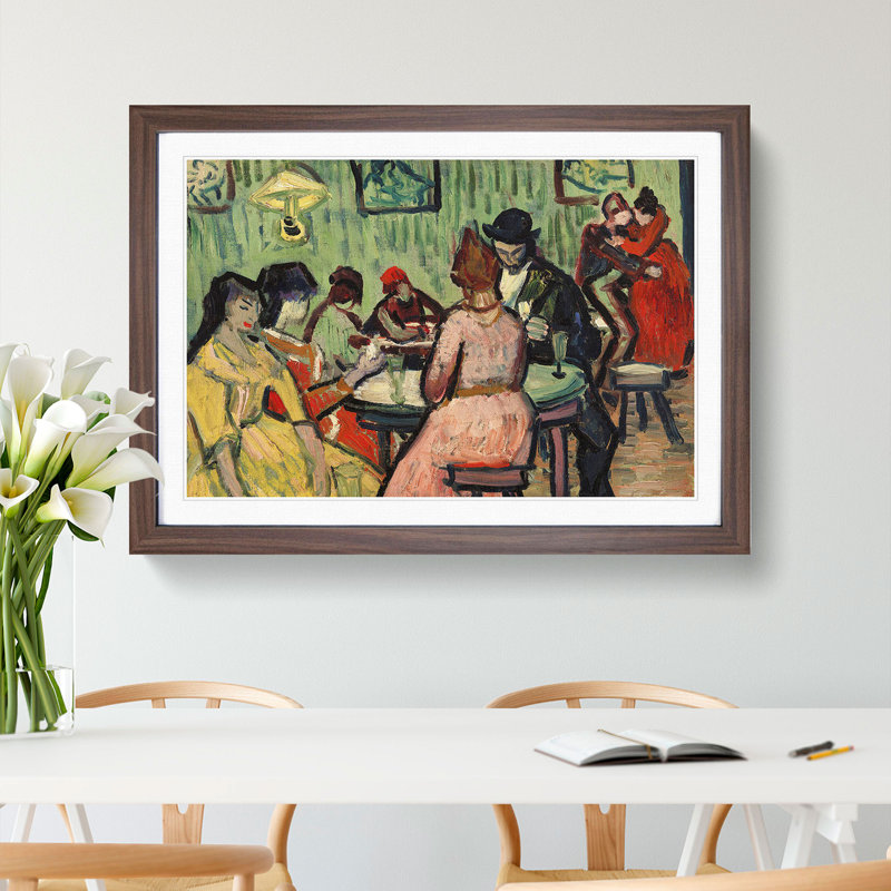The Brothel by Vincent Van Gogh - Picture Frame Graphic Art, 36cm H x 48cm W x 2cm D, Walnut Framed