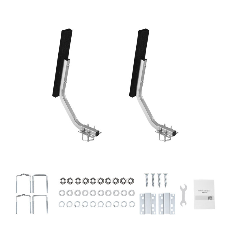 Guide de remorque de bateau, guide de remorque à largeur réglable de 1,2 po, guides de remorque en acier à haute dureté 2PCS avec coussinets de soutien épais, s'adapte aux remorques de ponton en L, à caisson ou en forme de C