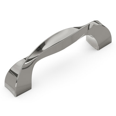 Poignée à poignée Twist Collection - Poignée d'armoire centrale à centrale de 3 po - Nickel poli - Quincaillerie transitionnelle pour tiroirs et armoires
