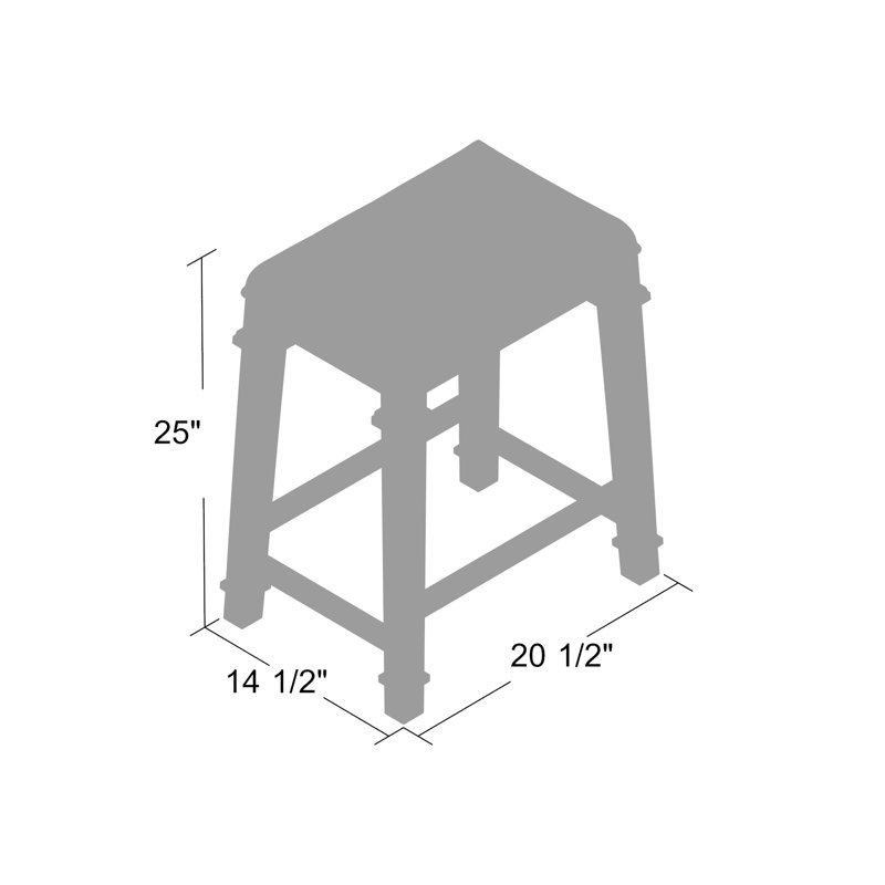 Goza Backless Black Tweed Counter Stool, Counter Stool (25" Seat Height), Grey/ Black Frame