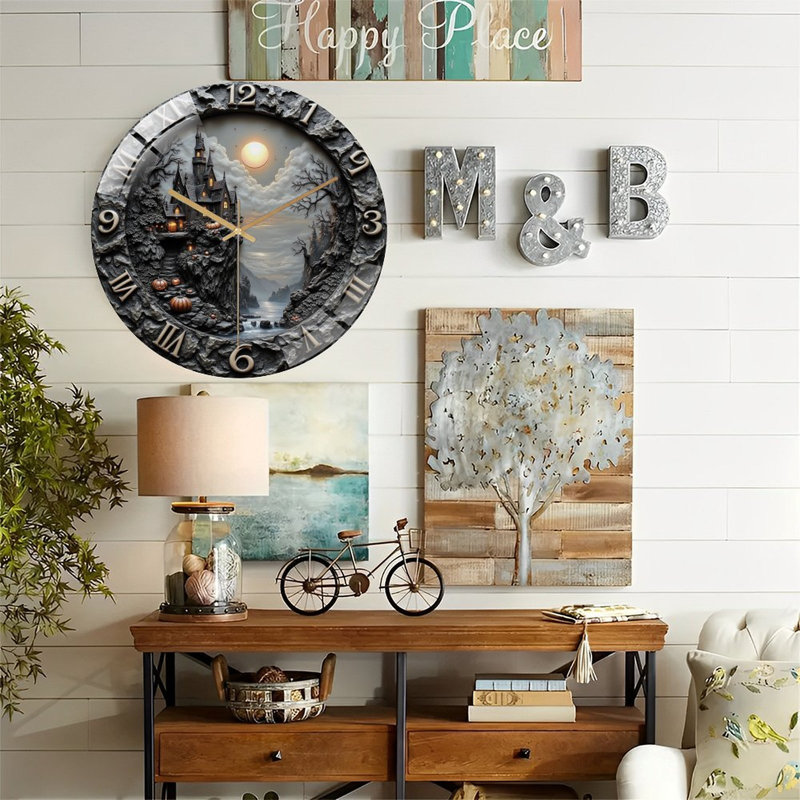 Horloge murale d'Halloween avec horloge murale 12 po