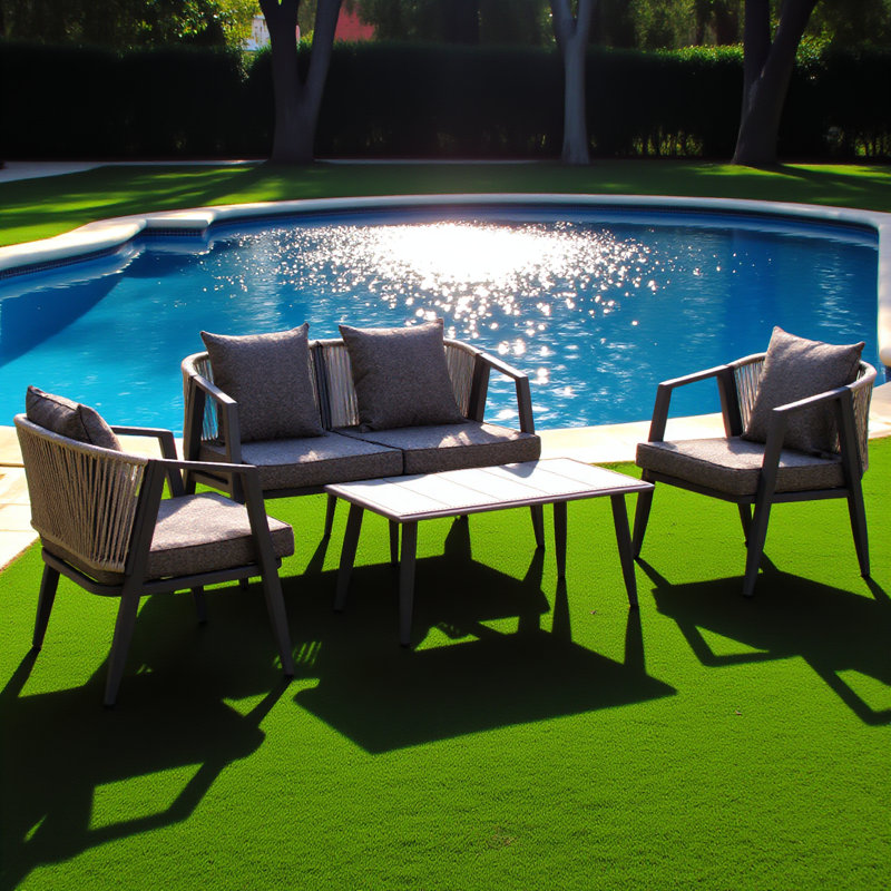 Ensemble de sièges d'extérieur durable et confortable, adapté aux patios, aux pelouses et aux bords de piscine