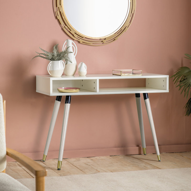 110cm Solid Wood Console Table, White