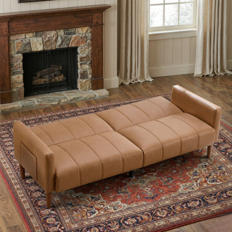 Canapé en bois massif avec coussins de 49,8 po Carletto, Vert