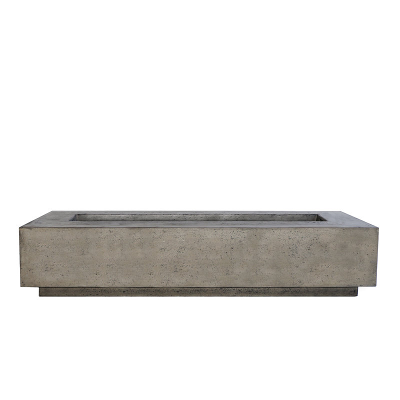 Foyer d'extérieur en béton Vanleer, Propane, H 16 po x l 90 po x P 38 po, Étain
