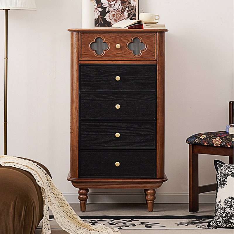 Armoire d'appoint en noyer massif et bois manufacturé