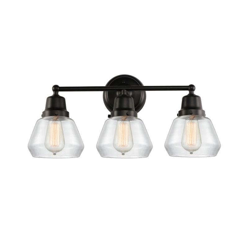 Cahn 3 - Light Dimmable Vanity Light, Brushed Satin Nickel, Plated Smoke, Incandescent