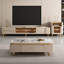Table basse Beige Stone + Bois manufacturé