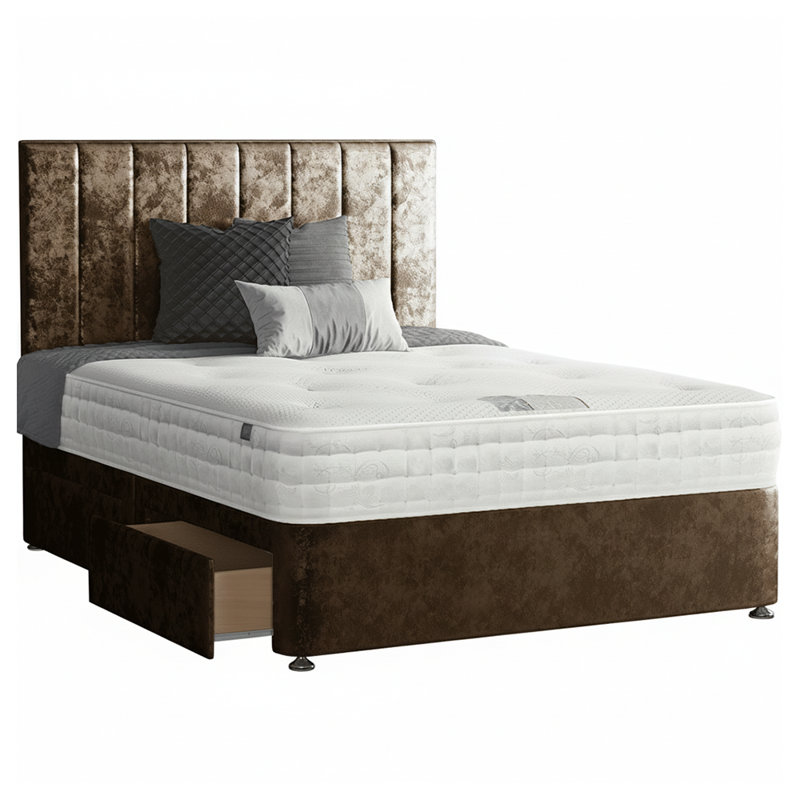 Hedley Divan Bed Base, Double (4'6), Black, No Drawers