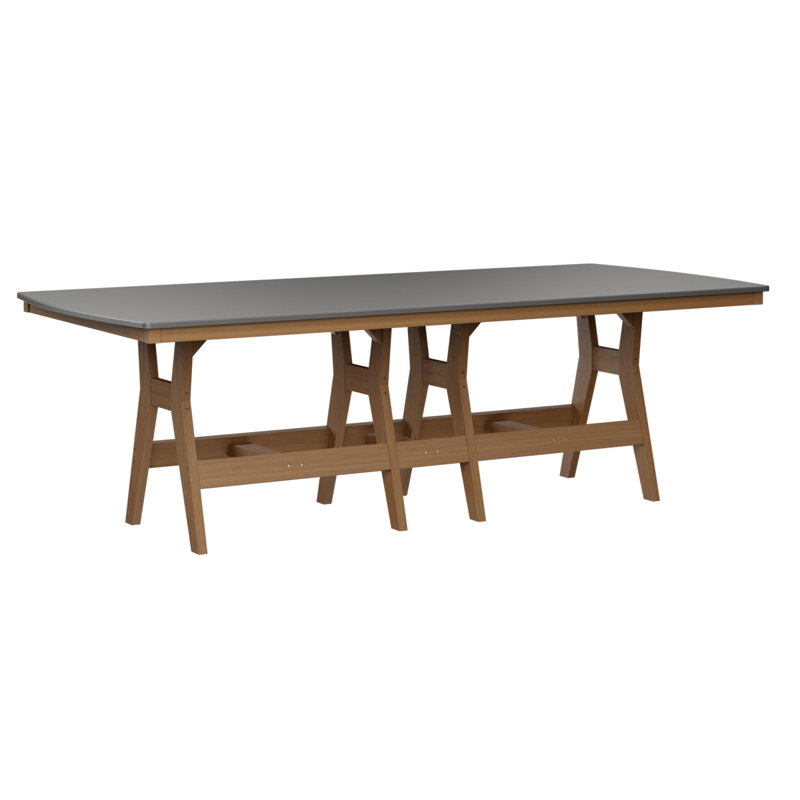 Table de bar rectangulaire 96 po Berlin Gardens Harbor, H 38,87 po x l 96 po x P 44 po, Acier inoxydable martelé