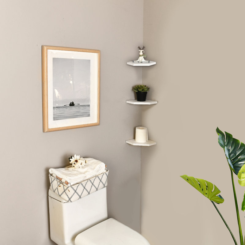 2 Piece Corner Shelf, 1.2" H x 7" W x  7" D