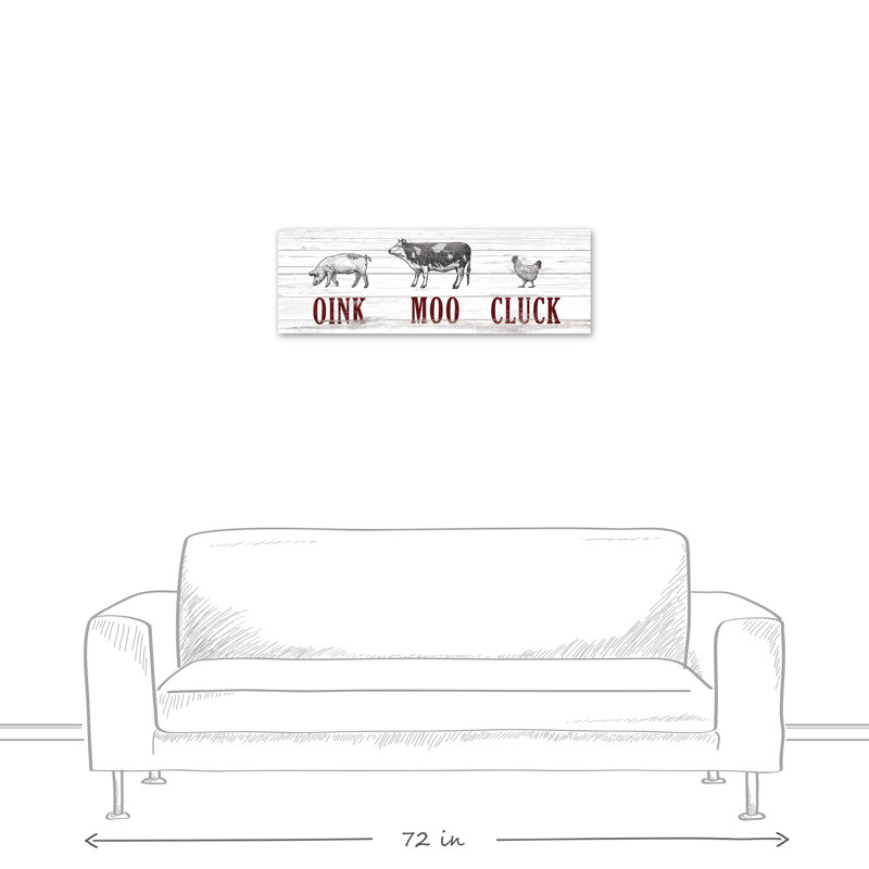 « campagne oink moo cluck sign », reproduction d’impression sur toile