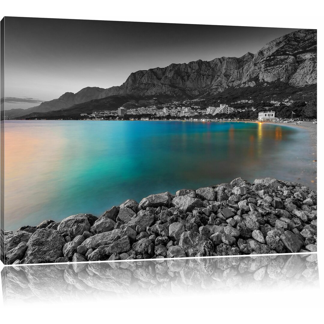 Leinwandbild „Sensationeller Strand in Makarska, Kroatien", Grafikdruck