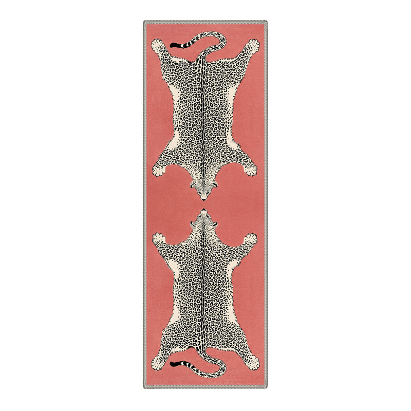 Tapis intérieur rouge / beige / noir lavable à la machine Alinda Zahara, Tapis de couloir 2 pi 6 po x 8 pi