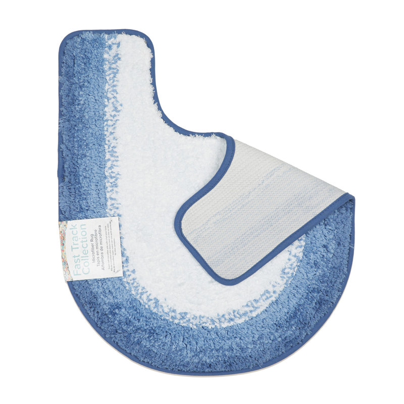 Rilla Microfiber / Microsuede Non-Slip Contour Mat, Blue