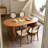 Brown Oval Solid Wood Dining Table-824696693