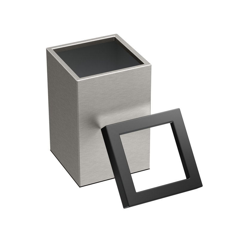 Corbeille pour déchets 3 gallons Elevate Steel, Nickel satiné / noir mat
