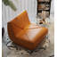 Chaise d'appoint moderne et minimaliste, revêtement en cuir avec rembourrage en éponge pour le salon.