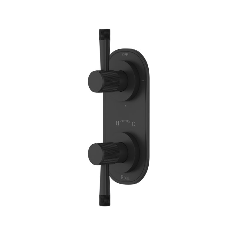 Amahle 1/2" Thermostatic Trim With Diverter, Matte Black