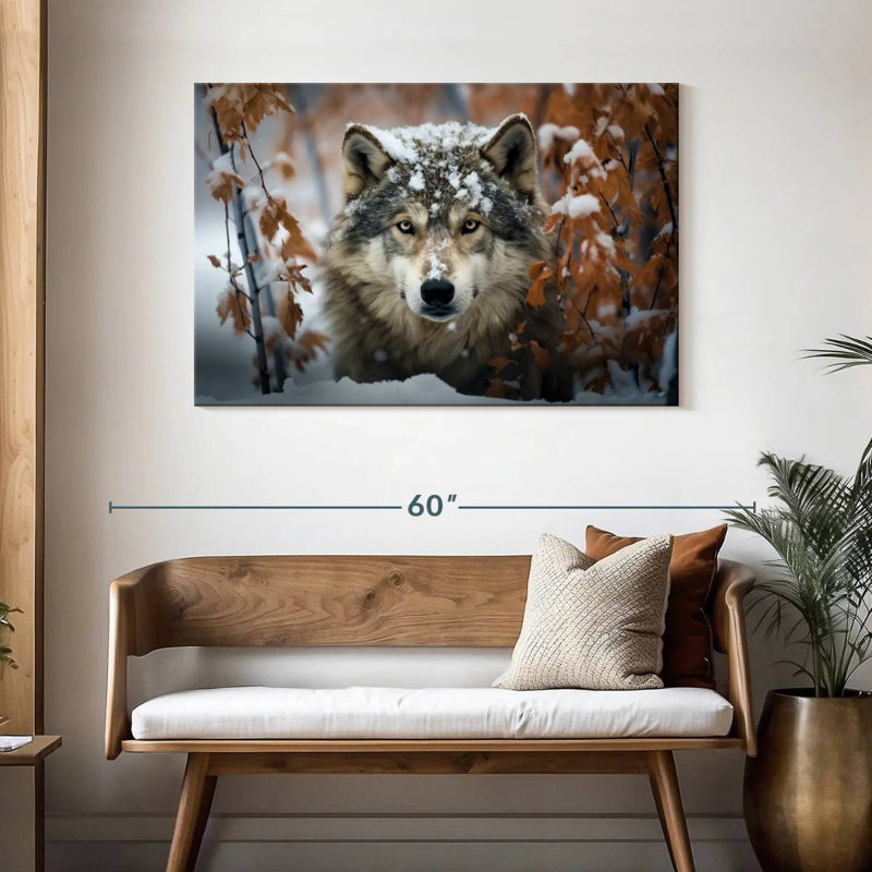 Brampt Gray Wolf In The Snow, 30" H x 45" W