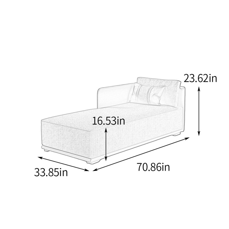 Chaises longues Modern, Orienté à droite, Gris foncé
