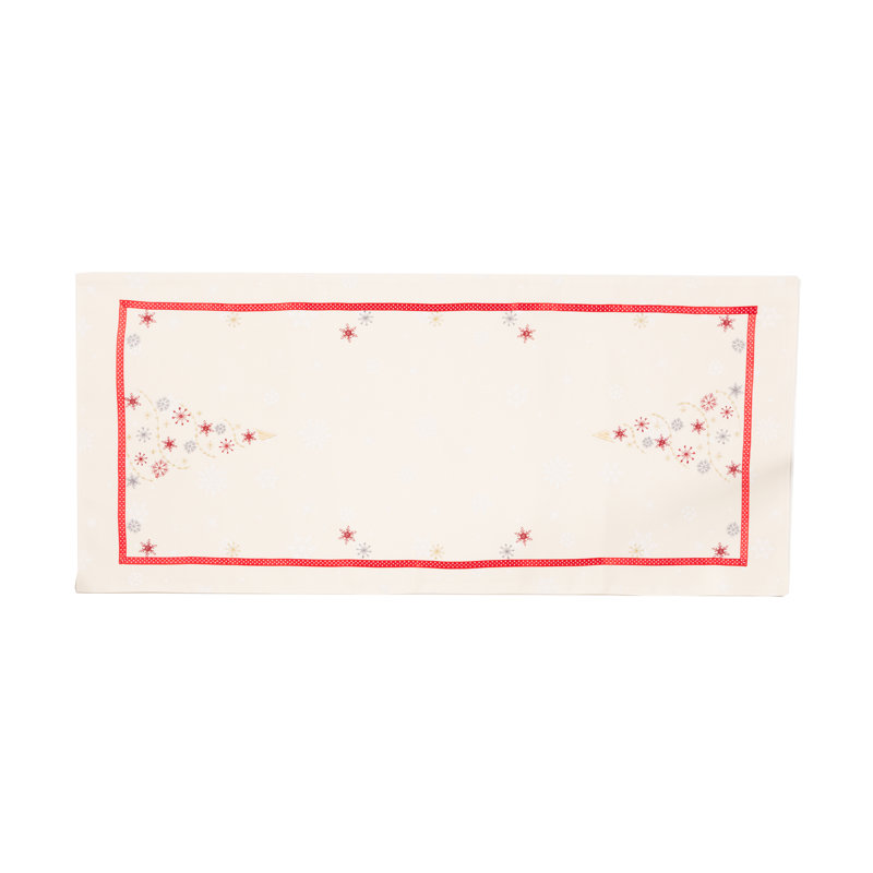 Solihull Festive Christmas Tree Embroidered Table Runner, 70" L x 16" W