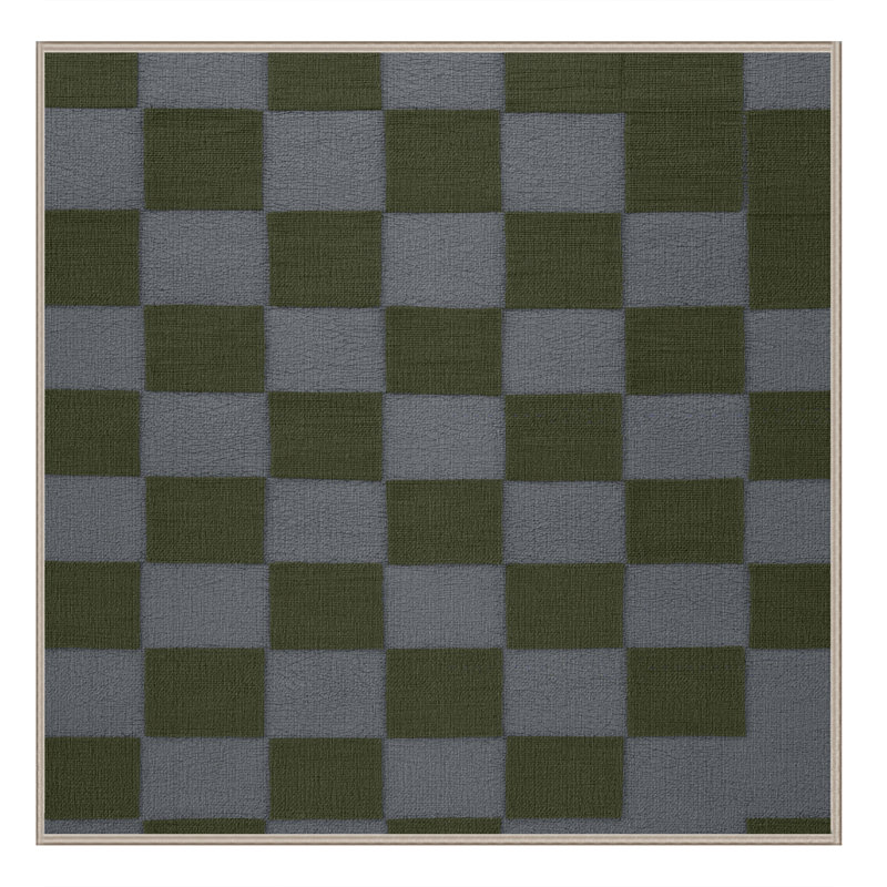 Tapis brun à carreaux lavable à la machine, Carré 5 pi