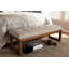Banc rembourré en bois brun noyer Veronica-69474415