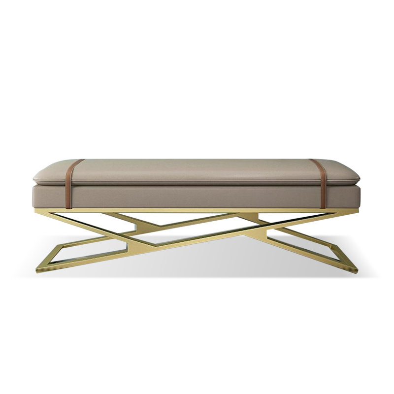 Upholstered Bench, Taupe