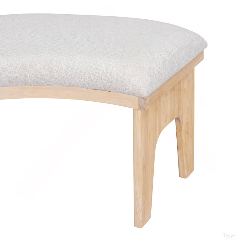 Ensemble de salle à manger 5 pièces avec 3 chaises rembourrées et banc incurvé pour salle à manger, cuisine et salon, Naturel