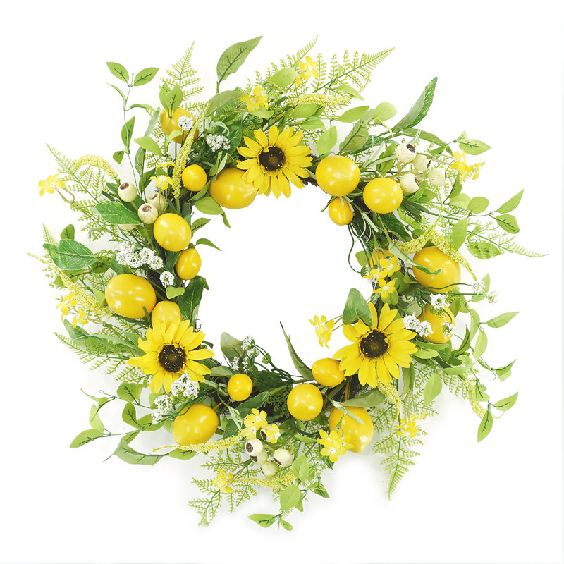 Couronne de tournesol jaune 22 po et citron