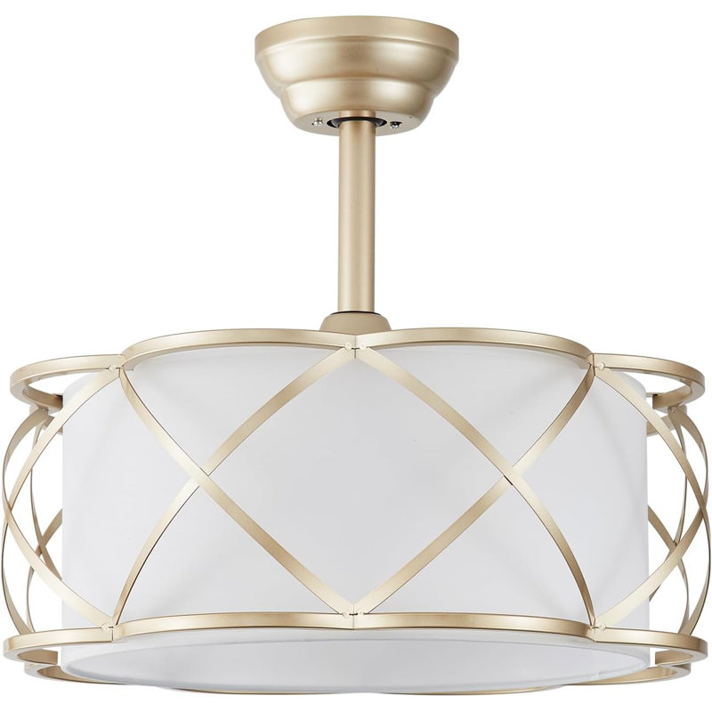 Gold Fandelier Ceiling Fans with Lights, 20" Mid Century Boho Chandelier Ceiling Fan Remote Control with 6 Speeds for Bedroom, Nursery, Living Room