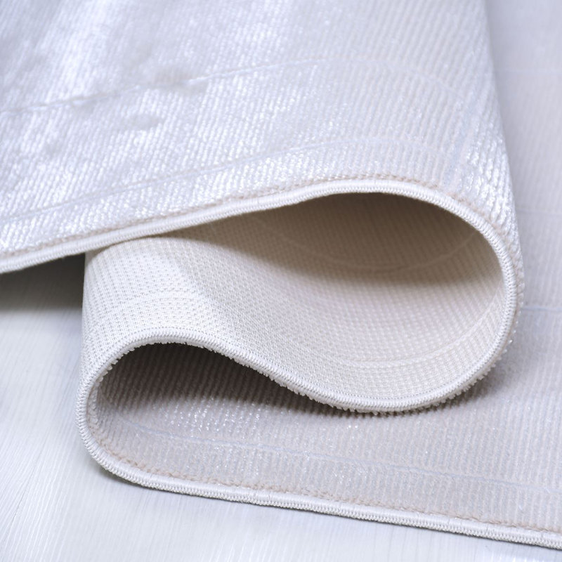 Tapis moderne / abstrait crème lavable à la machine antidérapant, Rectangle 2 pi 8 po x 5 pi