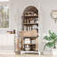 Grand garde-manger arqué 71 "avec tablettes de porte 71"-1236565090